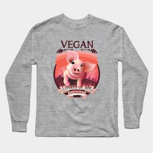 Vegan - Lovers of life. San Francisco Vegan (dark lettering) Long Sleeve T-Shirt